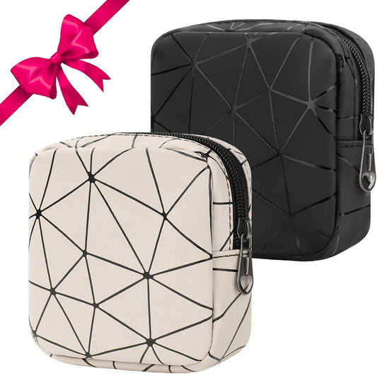 Desing Wish 2 Pcs Makeup Bag Small Sanitary Napkin Storage Bags Women Girls Period Bag Feminine Period Pouch Portable Small Items Storage Pouch Travel School Cosmetic Organizer for Teen Ladies Gifts
