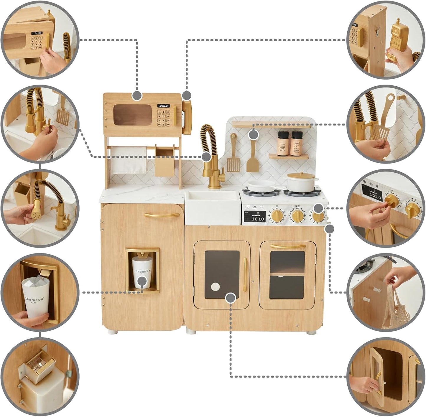 Teamson Kids Little Chef Cyprus Play Kitchen with 14-pc. Accessory Set