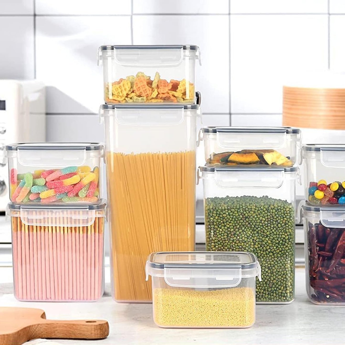 stusgo 42 Pack Airtight Food Storage Containers Set - Cereal Storage Containers for Kitchen Storage & Organisation with Lids & BPA Free Pantry Storage Containers Organiser