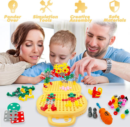 PICKONA 204 Pieces Montessori Toys - Montessori Toy Box with Drill, Magic Montessori Tool Box, Magic Montessori Play Toolbo Toy Box, Kids Toy