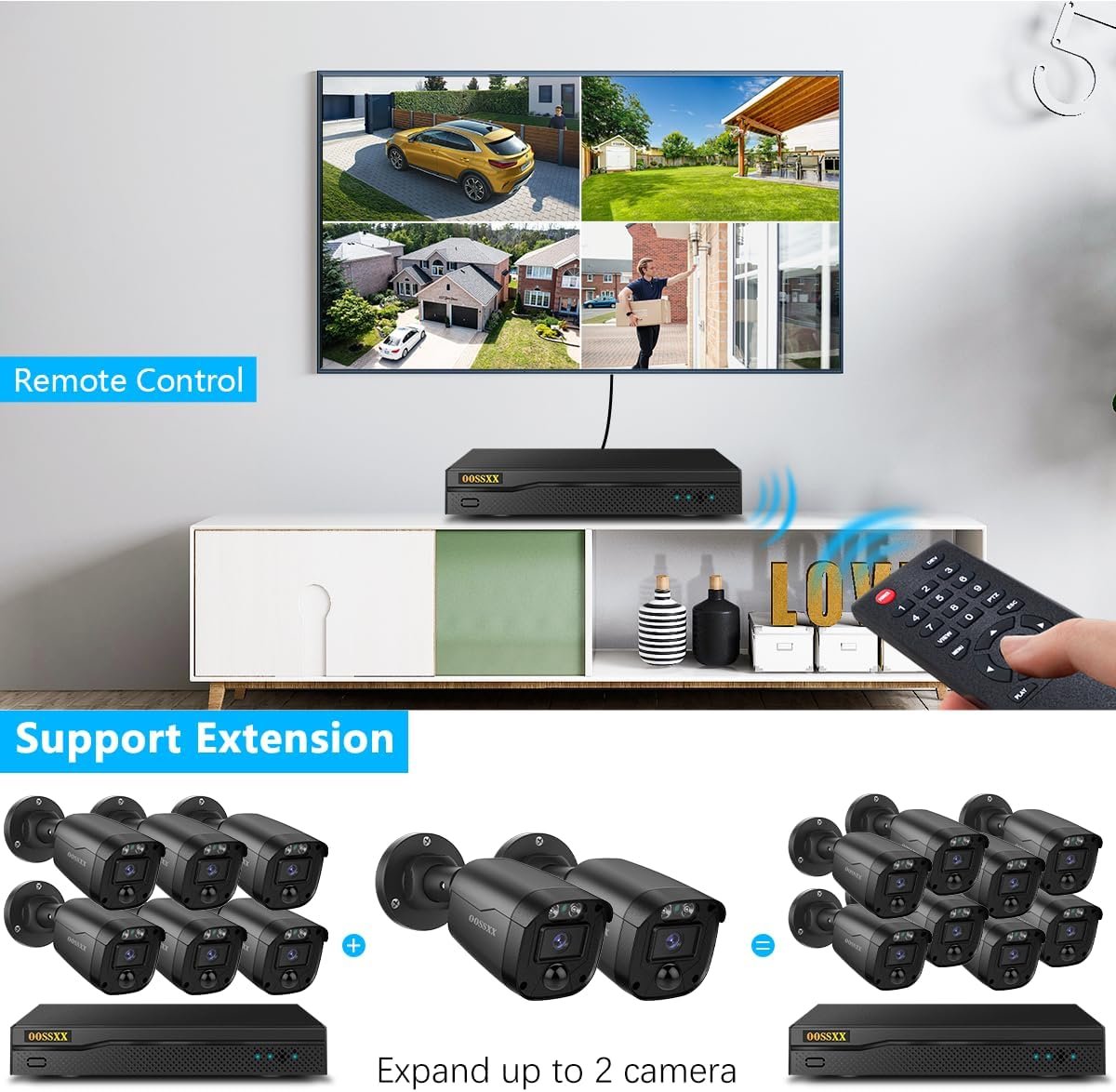 Full HD 5MP Definition Wired Security Camera System Outdoor Home Video Surveillance Cameras CCTV Camera Security System Outside Surveillance Video Equipment Indoor DVR Recorder
