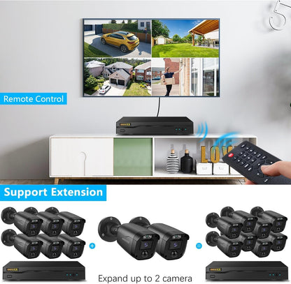 Full HD 5MP Definition Wired Security Camera System Outdoor Home Video Surveillance Cameras CCTV Camera Security System Outside Surveillance Video Equipment Indoor DVR Recorder