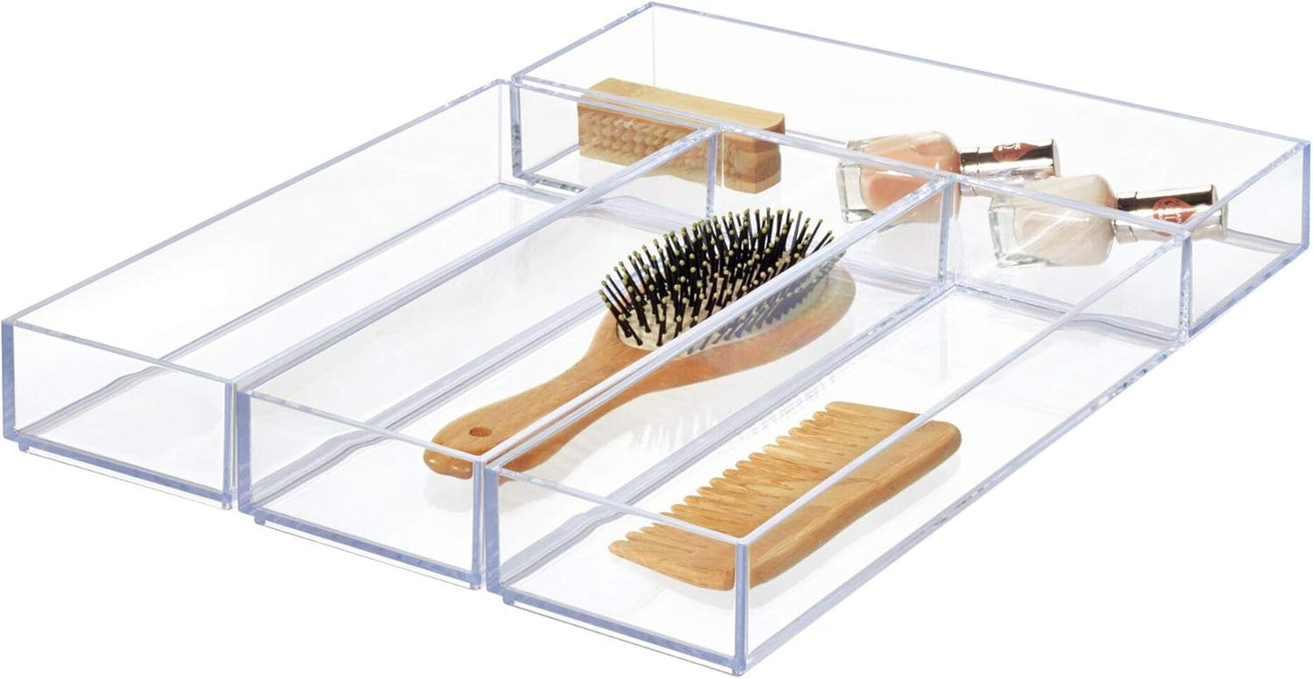 iDesign Clarity Drawer, Kitchen and Bathroom Organization Silverware, Spatulas, Gadgets, Clear