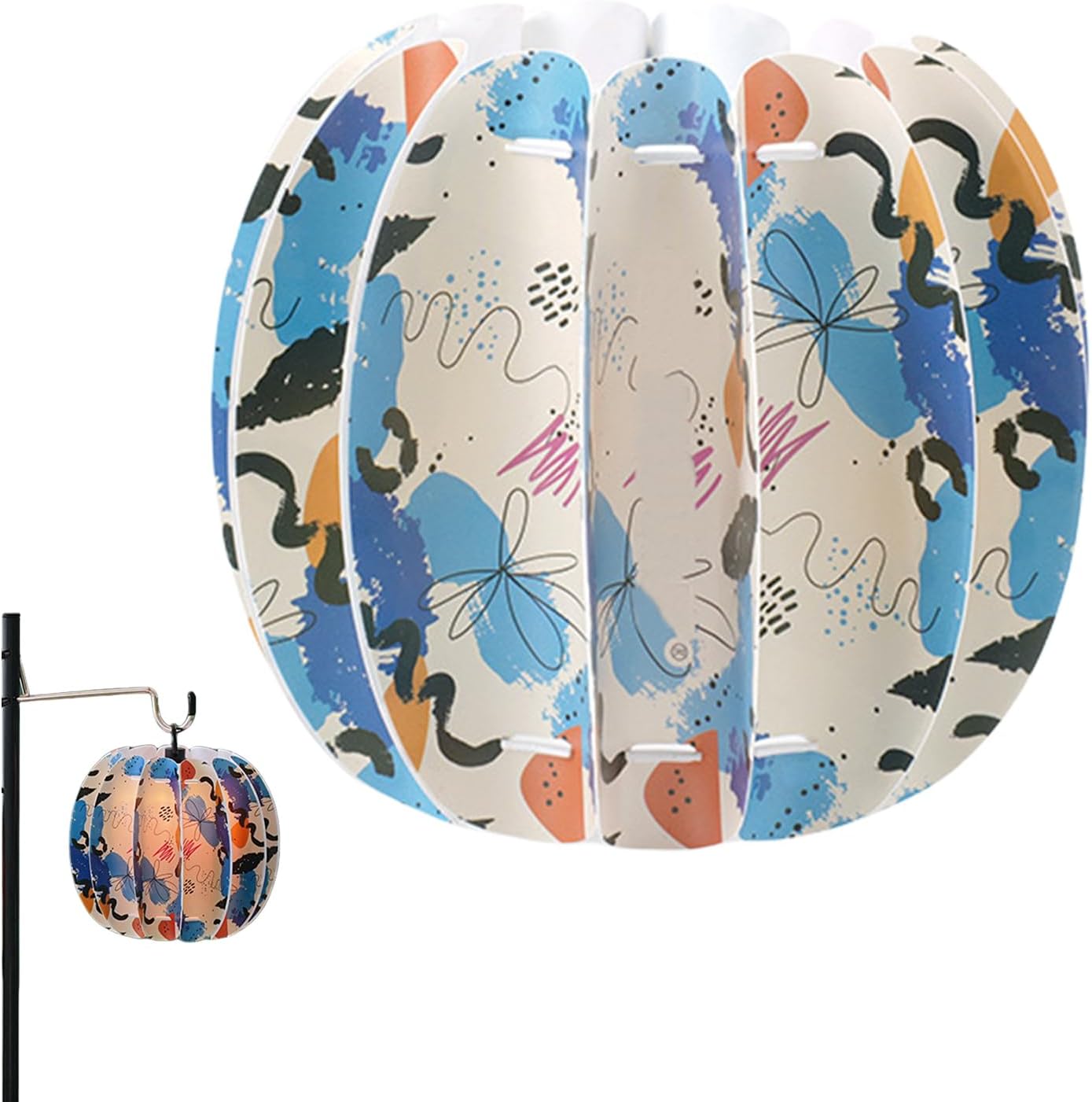 Mimoqk Jigsaw Puzzle Lampshade, Ceiling Pendant Light Cover, Decorative Waterproof Fixture, Lamp Shade Replacement for Balcony, Camping, Picnic, Outdoor Lighting Decor