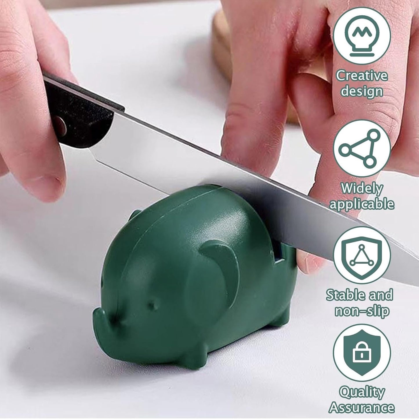 Utensili per affilare, Affilacoltelli - Affilatrice per forbici Affilacoltelli da cucina con elefante | Stabile strumento per affilare i coltelli antiscivolo, gadget da cucina, riparare e ripr