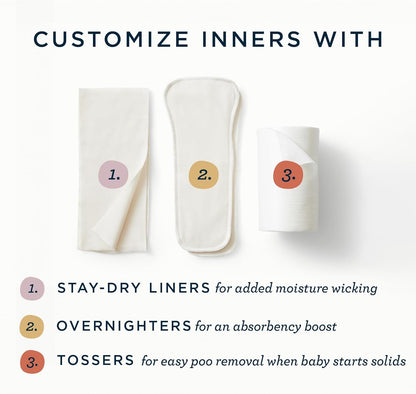 Esembly Tossers, Cloth Diaper Disposable Bamboo Liner, Fragrance-Free and Chlorine-Free, One Size, 200 Liners (2-Pack)