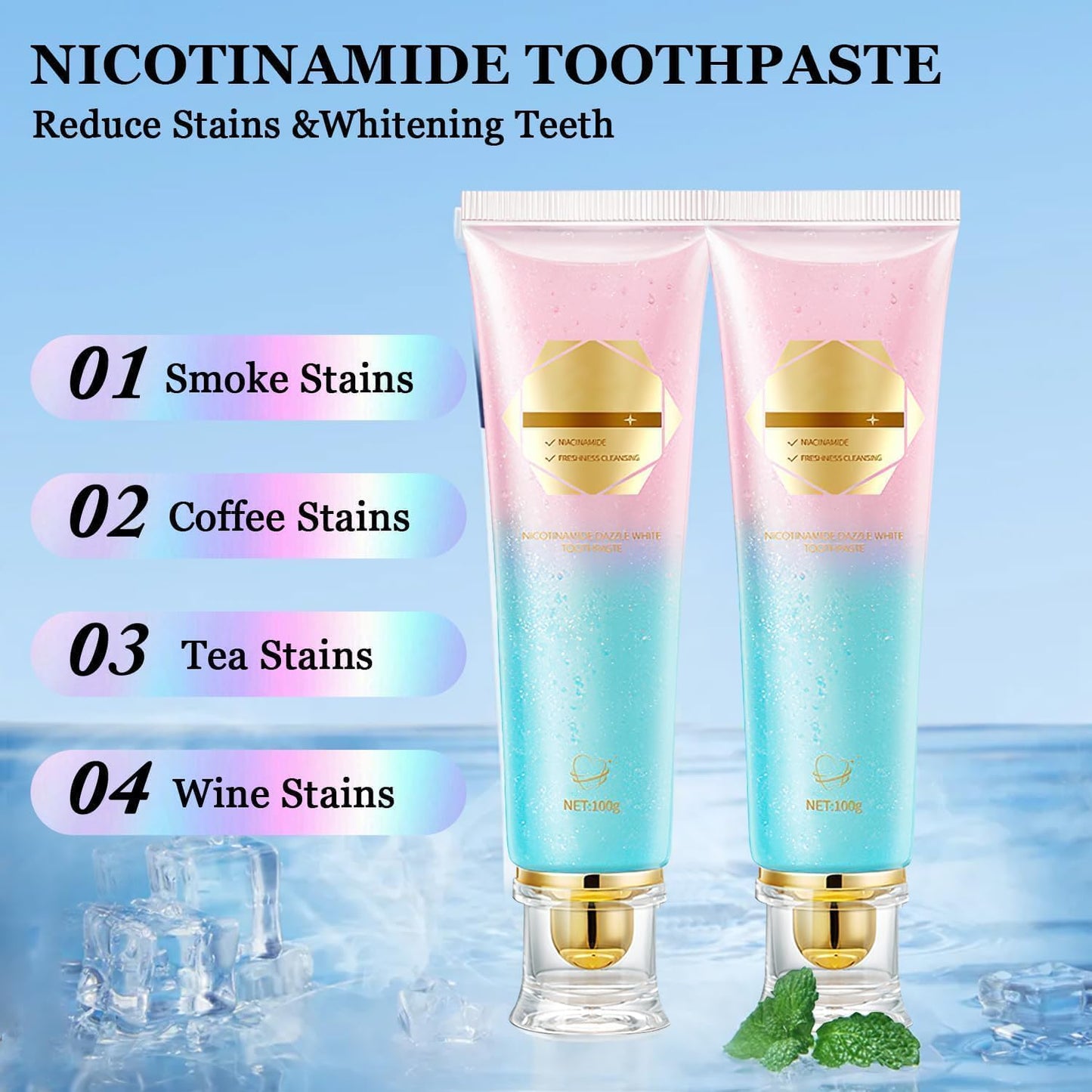 Bodyacel Toothpaste,Niacinamide Whitening Toothpaste,Whitening Toothpastes Stain Removal,Stain Removal Natural, Complete Care, Enamel Repair, Fresh Breath, Protect and Bright Teeth (3 PCS)