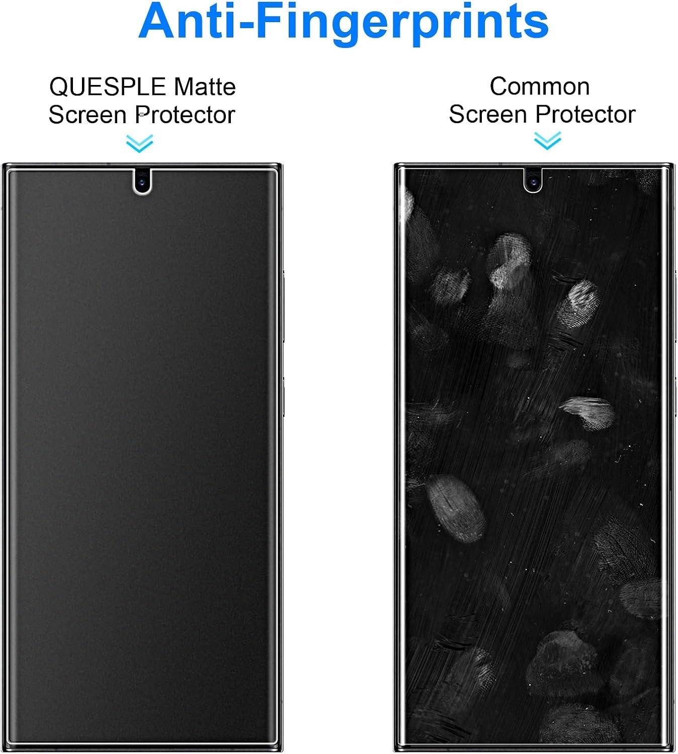 QUESPLE [2 Pack] for Samsung Galaxy S23 Ultra Anti-Glare Matte TPU Screen Protector 6.8 Inch, Smooth and Responsive Touch Screen Protector Film for Gamming, [Support Fingerprint Unlock] [Self-Healing] [Not Glass]