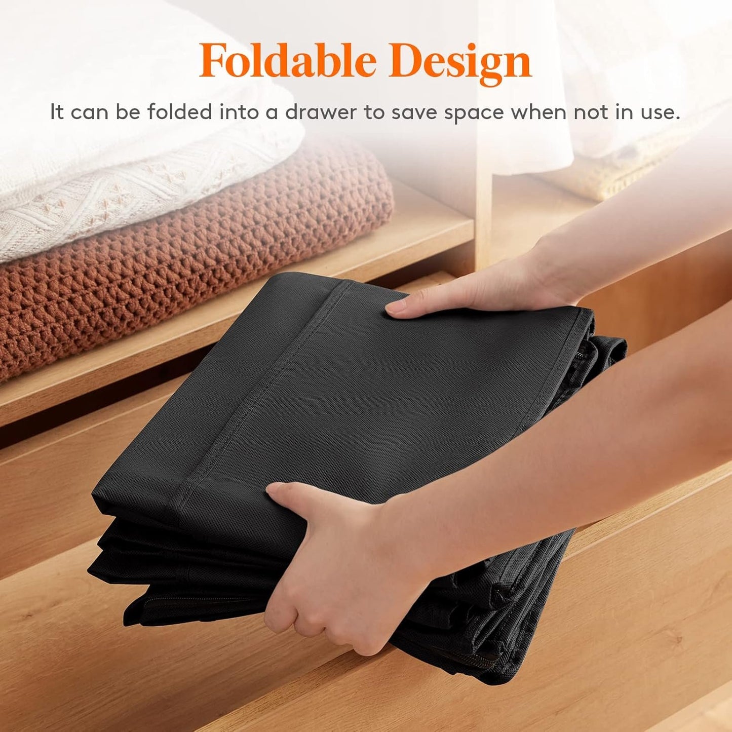 Lifewit 4 Pack 95L Under Bed Storage Bins, Foldable Closet Organizers and Storage Containers,Underbed Storage Bags with Reinforced Handle for Blanket,Clothing,Comforter, Sheets,Wrapping Paper, Black