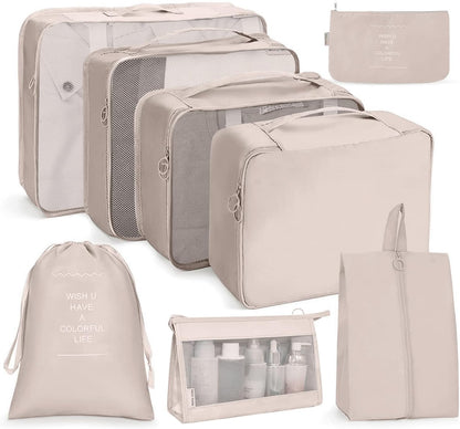 OSDUE Luggage Organizer, 8 Pieces Travel Organizer Travel Accessories, Space-Saving Suitcase Packing Cubes, Clothing Underwear Footwear Organizer Classification Backpack Travel