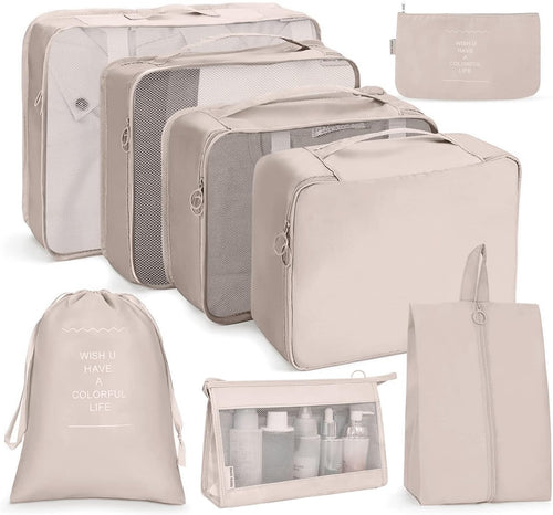 OSDUE Luggage Organizer, 8 Pieces Travel Organizer Travel Accessories, Space-Saving Suitcase Packing Cubes, Clothing Underwear Footwear Organizer Classification Backpack Travel