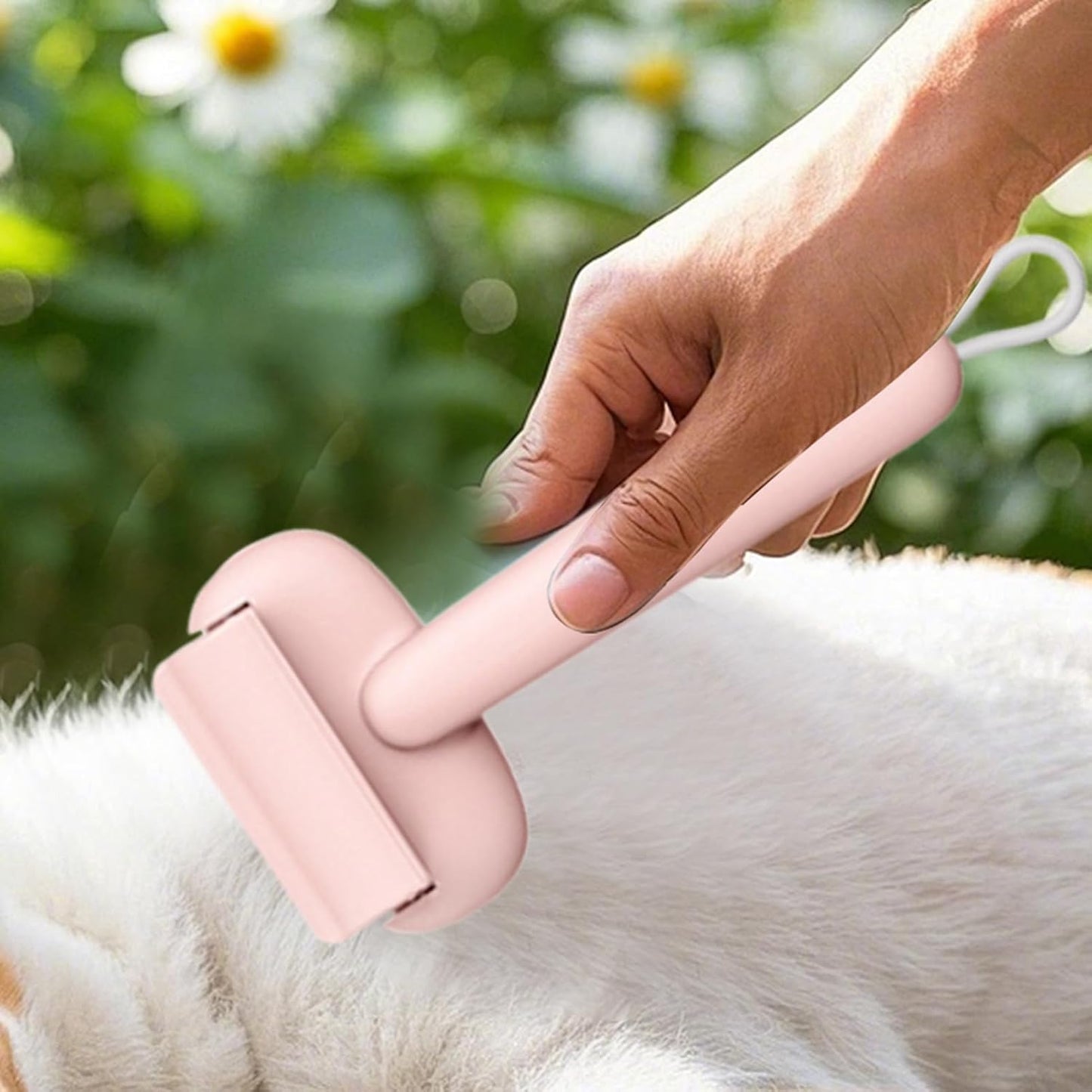 Shedding Brush, Dematting Comb, Mat Detangling Remover Grooming Tool Stainless Steel, Ergonomic Abs Handle, Comfortable Grip for Dogs and Cats Matted Hair, 9.45 Inches