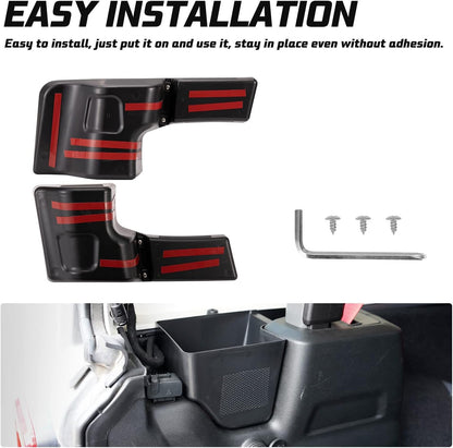 Kiwi Master Wheel Well Storage Trunk Organizers for 2018-2023 Jeep Wrangler JL Rear Storage Bin Box Tray, JL Interior Accessories Parts, Left & Right Side, Pair, Black