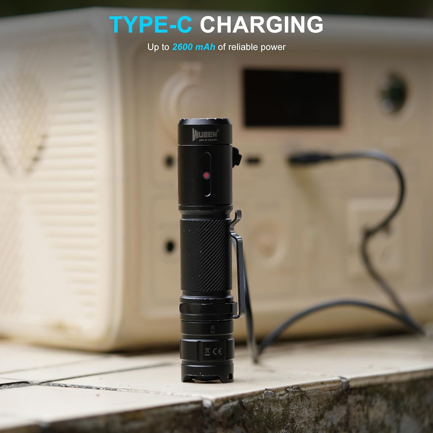 WUBEN C3 LED Torch Rechargeable,1200 High Lumens Flashlight,6 Modes Handheld Torches,IP68 Waterproof Tactical Torch for Camping, Home,Hiking,Outdoor,Inspection,Emergency
