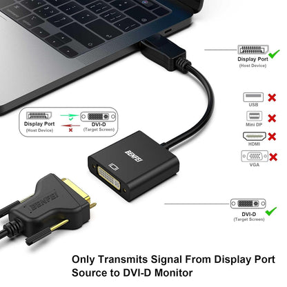 BENFEI DisplayPort to DVI, Gold-Plated DP to DVI Adapter (Male to Female) Compatible for Lenovo, Dell, HP and Other Brand