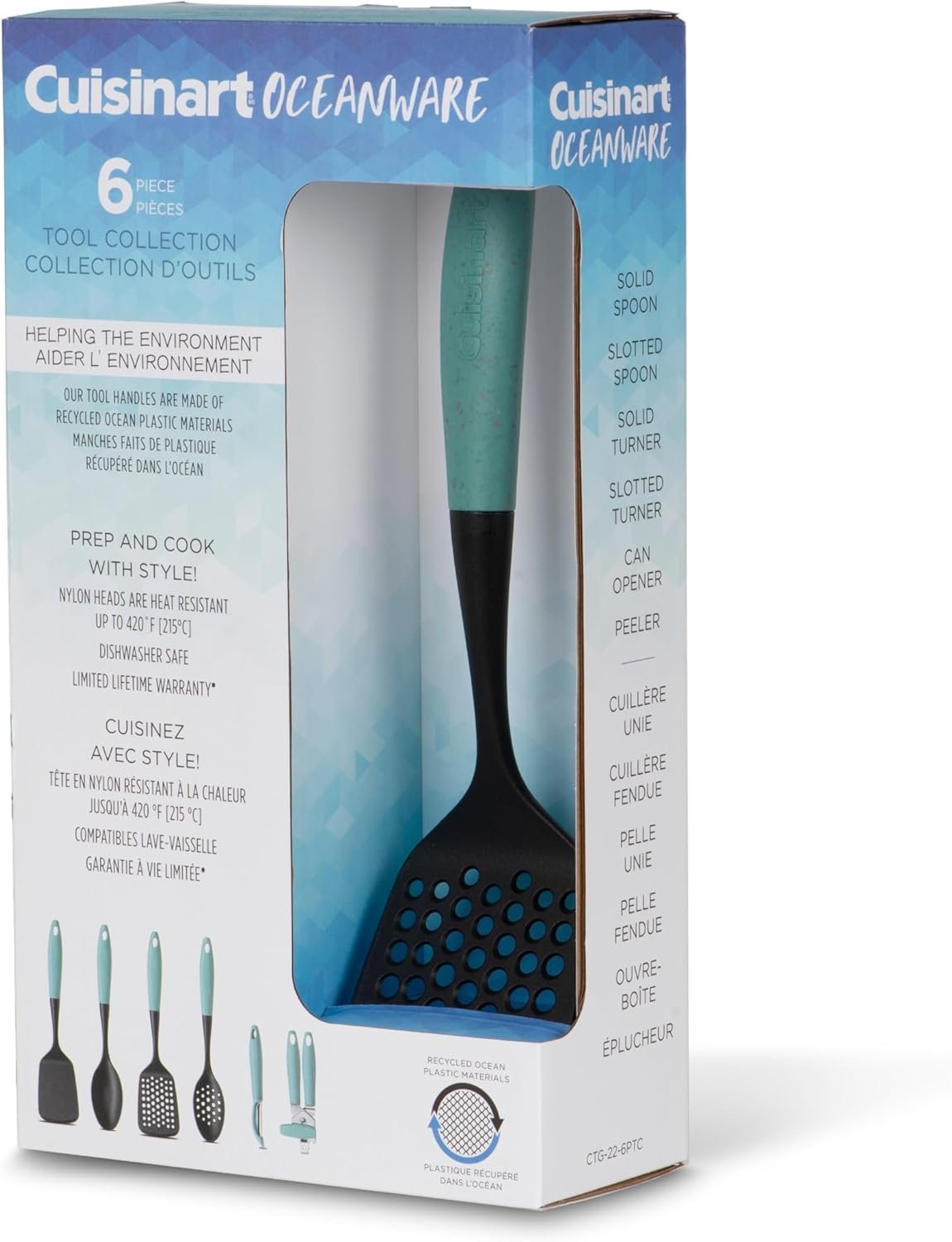 Cuisinart 6-Piece Oceanware Collection Tool & Gadget Set - Teal (CTG-22-6PTC)