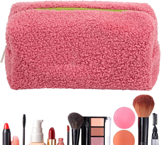 Soft Makeup Bag, Travel Toiletry Pouch, Large Capacity Cosmetic Case, Protective Beauty Organizer, Portable Storage Holder, For, Brushes, Accessories, Daily Use, Travel, pink, Please refer to