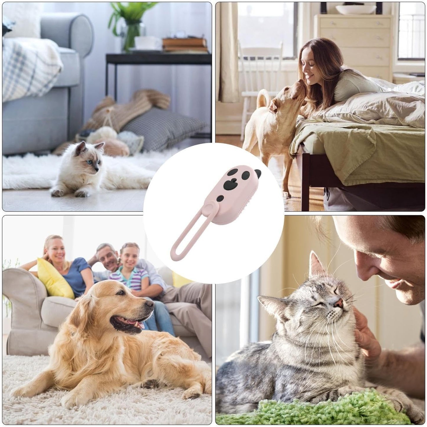 Dog Water Brush,4 in 1 Dog Hair Removal Comb with Water Spray | Steamy Pet Massage Tool, Pet Comb for Shedding, Cleaning, Grooming