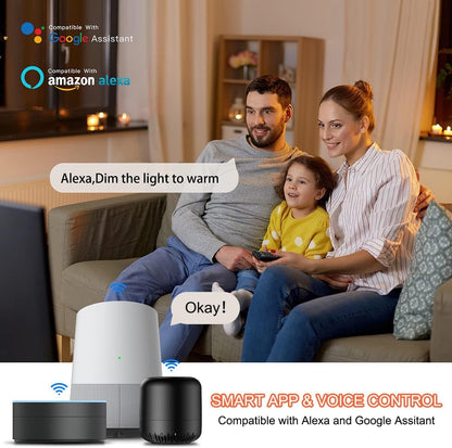 Hitish RGB Ceiling Light, 30W 2200LM Smart Ceiling Light with Remote & Smart APP Control, 2700-6500K Dimmable Color Changing LED Light Fixture Compatible with Alexa Google Home for Bedroom Living Room