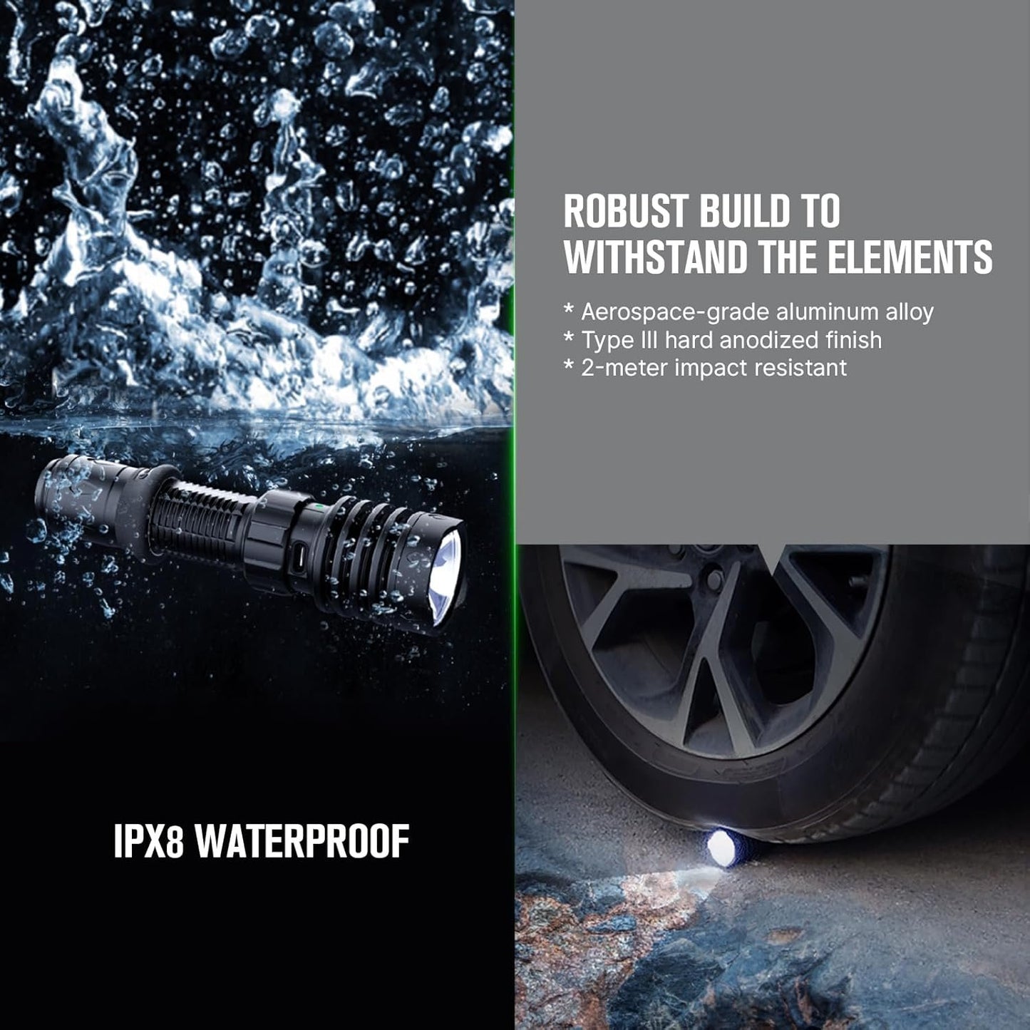 OLIGHT Warrior X 4 Rechargeable Tactical Flashlight, 2600 Lumens 630 Meters Long Range Thrower LED Flashlights with USB-C Charging, Dual Output for Search & Rescue, Outdoors, Security