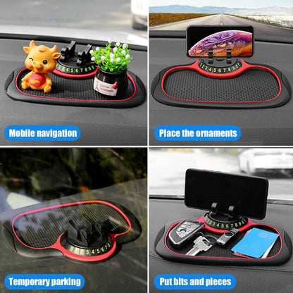 JNNJ Non-Slip Mat for Car Mobile Phone Holder, Non-Slip Mobile Phone Mat for Car, Mobile Phone Holder on Dashboard Centre Console Non-Slip Mat (Red Edge)