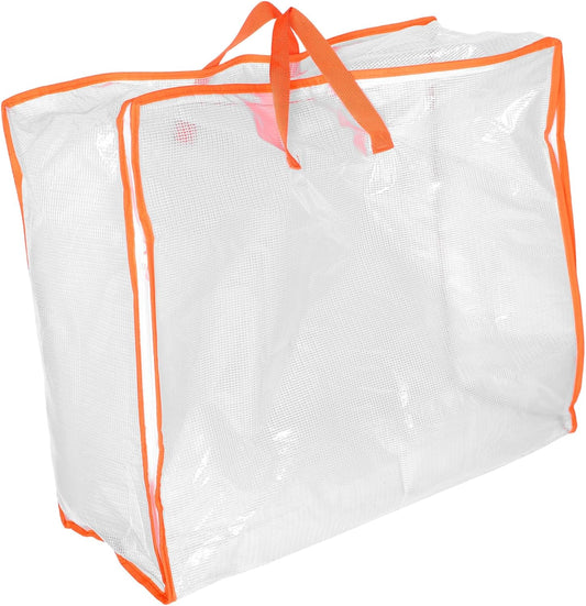 minkissy Large Transparent Clothes Storage Bag with Zipper Heavy Duty Moving Tote for Quilts Bedding Clothes and Spacious Packing for Easy Organization and Moving