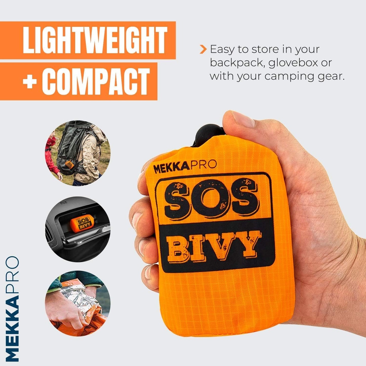 MEKKAPRO SOS Emergency Thermal Bivy Sleeping Bag with Survival Whistle, Survival Bivvy Sack, Mylar Emergency Blanket, Thermal Blanket for Outdoor