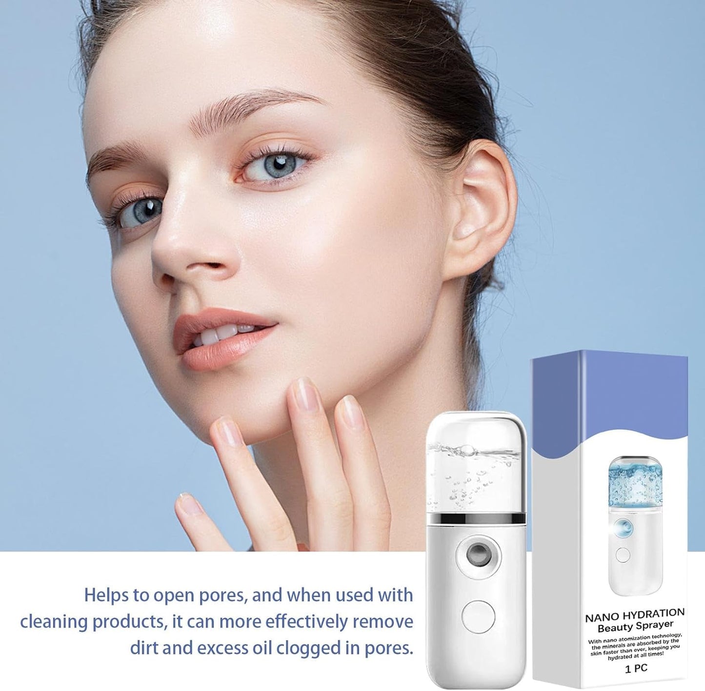 Steam Machine For Face, Facial Humidifier, Deep Cleansing Steamer, Hydrating Face Mist, Portable Facial Steamer, Skin Care Tool, Home Facial Spa, Skin Hydration Device, Compact Face Steamer, Facial