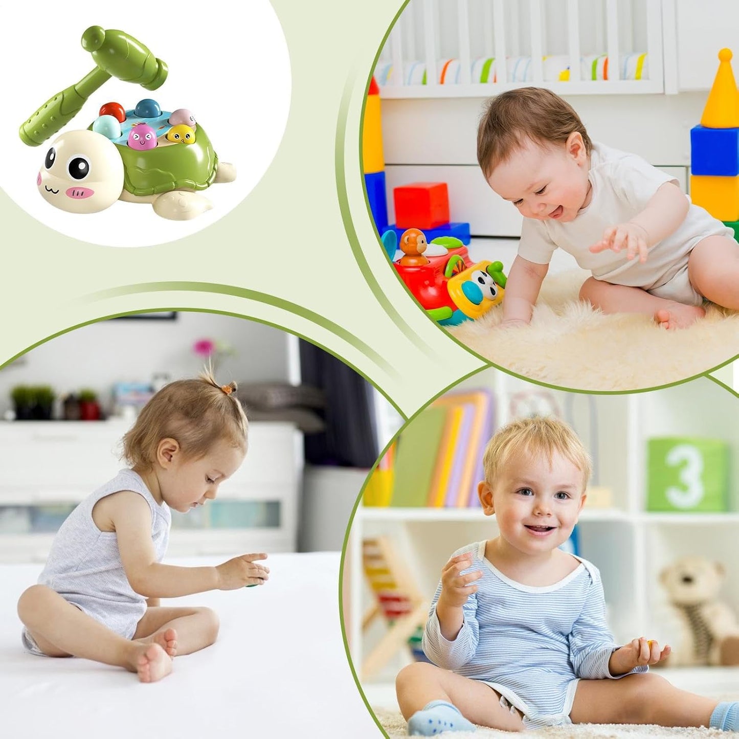 Nuyhgtr Mole Game, Turtle Educational Pounding Toys, Developmental Interactive Learning, Cute Mole Games, Ideal for Kids, Boys And Girls, Play Activity 7.68x6.3x2.72 inch