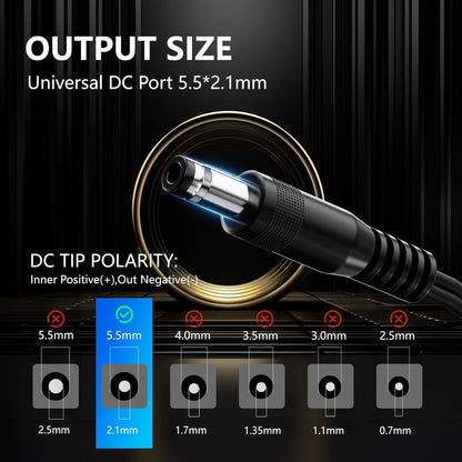 REIGY Power Adapter 12 V 1A 12 W for Cameras, LED Strips, Scanners, Vacuum Cleaners, Modem, AC 100-240 V 50/60 Hz to DC 12 V, Power Supply 5.5 mm x 2.1 mm, Output Cable Length 3 m