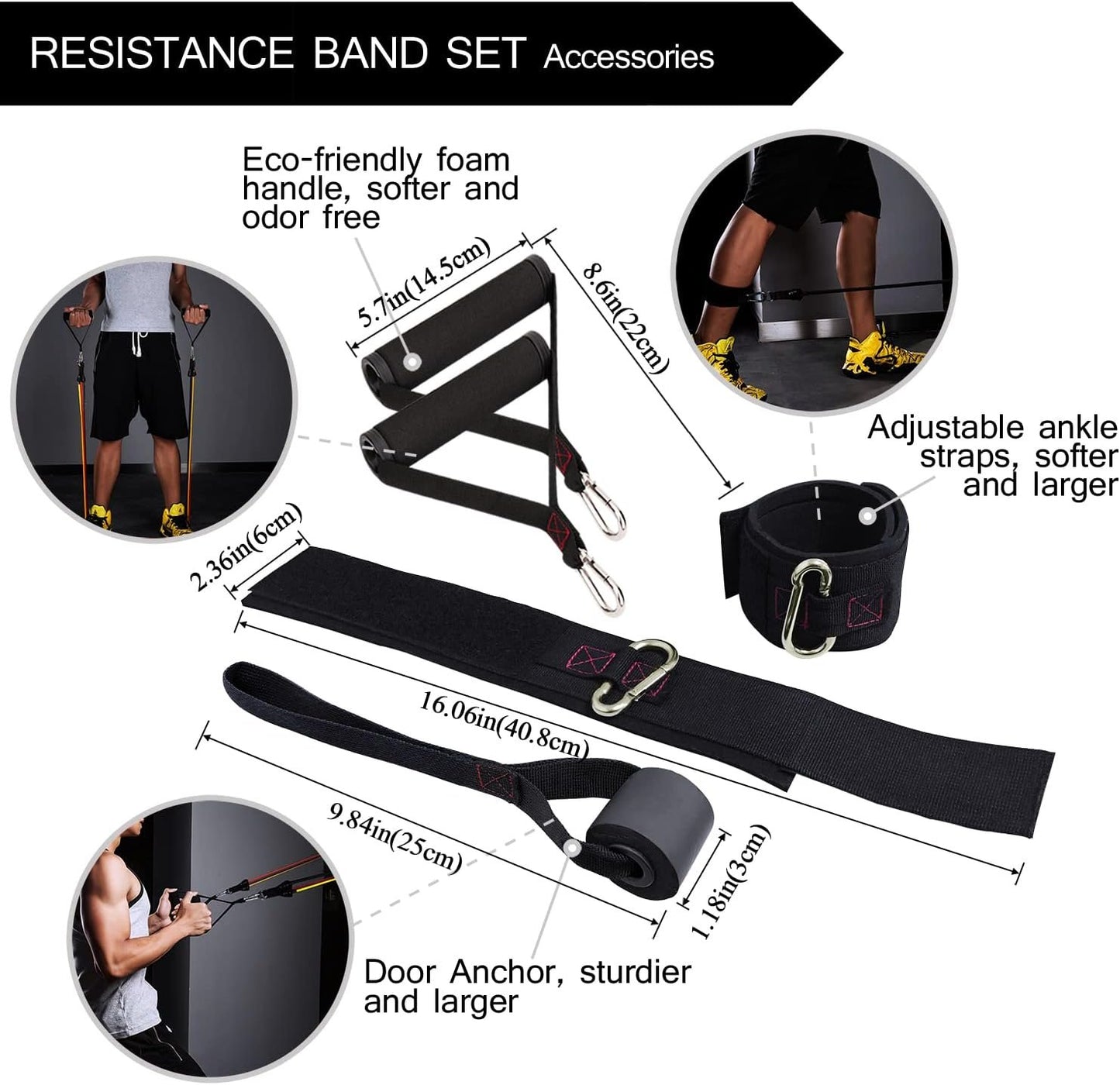 TheFitLife Exercise and Resistance Bands Set - 5 Fitness stackable up to 110/150/200/250/300 lbs Workout Tubes for Indoor and Outdoor Sports, Fitness, Suspension, Speed Strength, Baseball Softball Training, Home Gym, Yoga