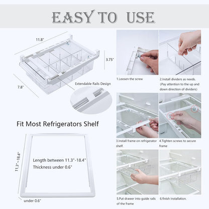 Refrigerator Organizer Bins - Clear Plastic Container Drawer for Egg Vegetable Fruit Snack Drink Food, Home Essentials Organization and Storage for Fridge Kitchen Cabinet Pantry Freezer