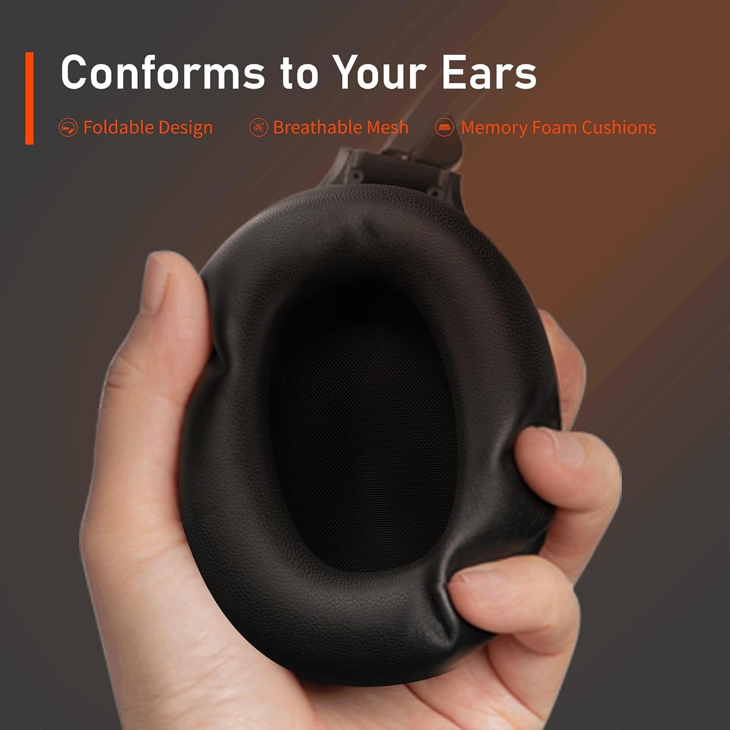 Active Noise Cancelling Headphones for Adults, 120H Playtime Over Ear Headphones Bluetooth Wireless with Mic, Foldable Bluetooth Headphones with Deep Bass, Fast Charging for Home Travel Office