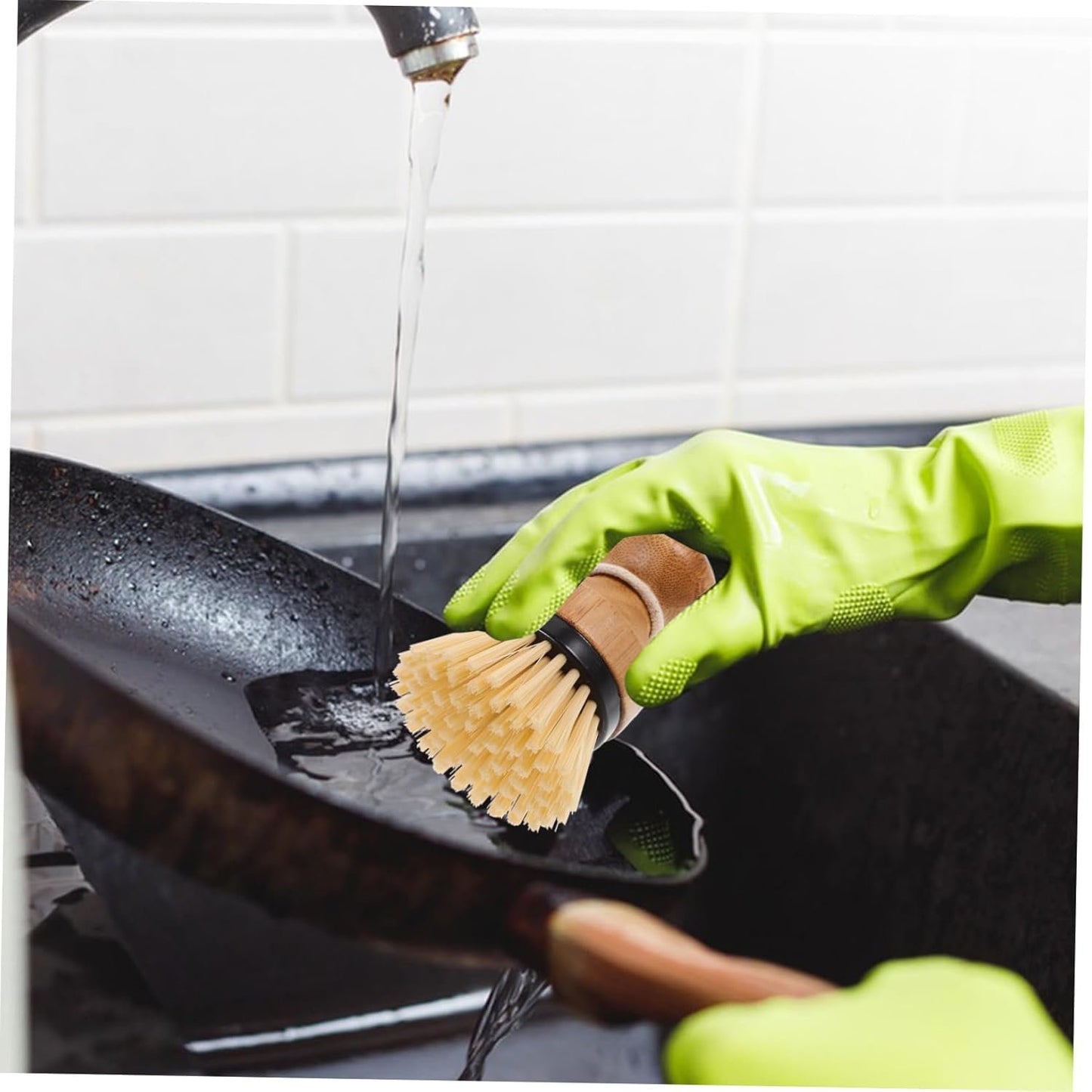 Alipis 2pcs Handle Dish Brush Ergonomic Dish Scrubber for Pots Pans Sinks Stovetops Kitchen Cleaning