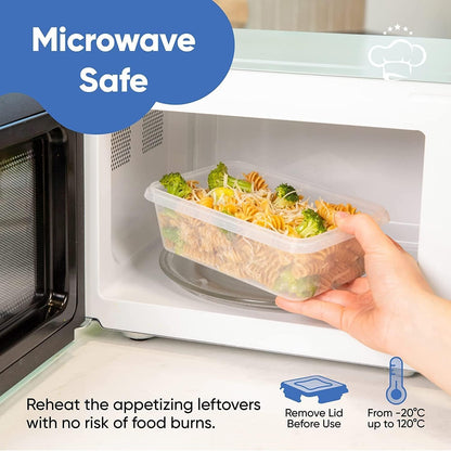 Feshory Large Size Airtight Food Storage Containers Set - No BPA Meal Stackable Clear Prep Containers, Lunch Box, Fridge Organiser with Leak Proof Lids for Kitchen Storage & Organisation (30-Pack)
