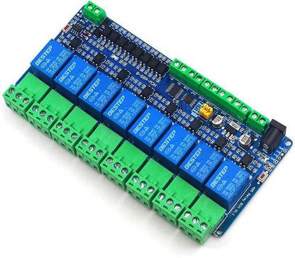 KEXIAO RTU 8 Channel 12V Relaying Module with RS485 Input Output for Industrial and Home Automation