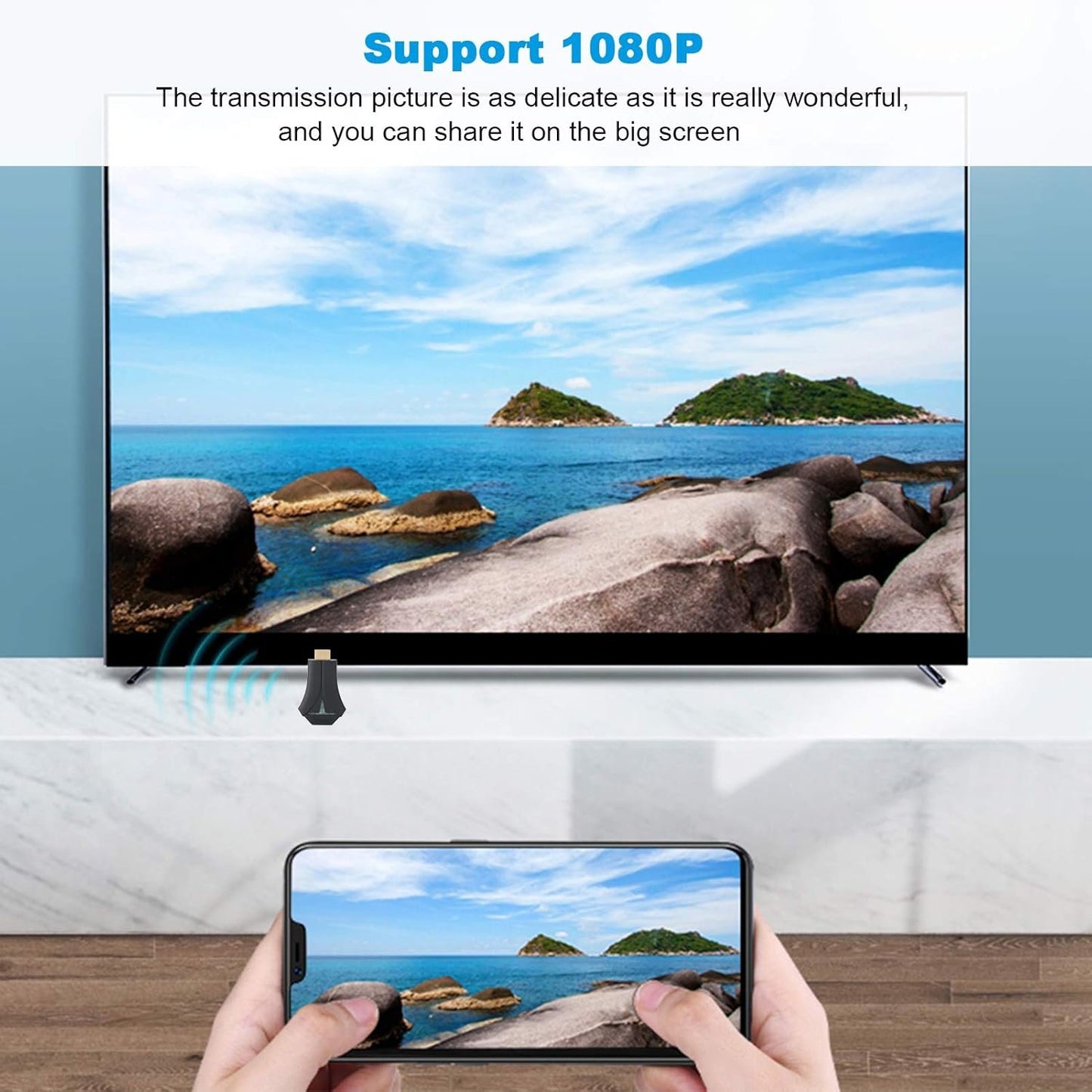 HDMI Display Adapter, Dongle, Screen Mirroring Receiver Dongle,Phone for Miracast,for Online Learning/Conference Office/Home Entertainment,Plug and Play