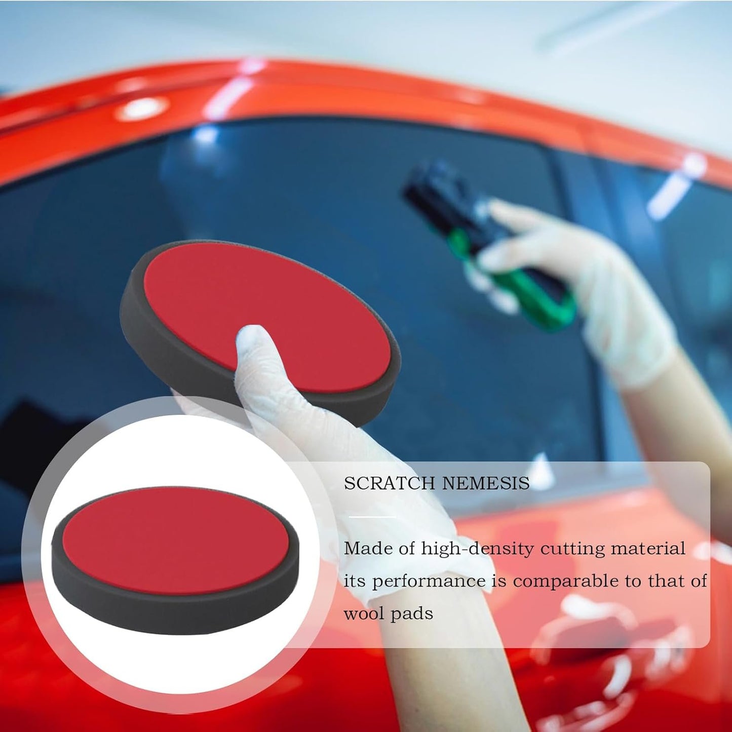 Reusable Polishing Pads, Wax Applicator Pad,5.91 x 5.91 x 0.98 inches Automotive Tools Equipment for Tire Dressing, Interior Cleaning, Dashboard Detailing, and Exterior Wheel Shine