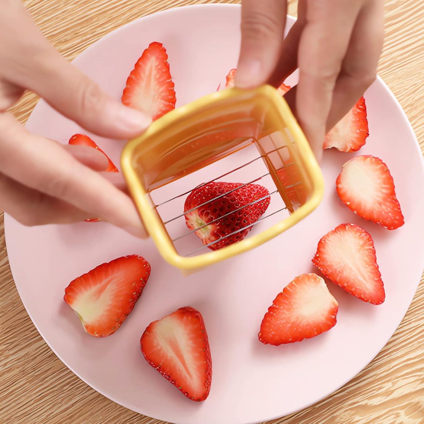 COKSDUPID 2 Pack Cup Slicers | Egg Slicers | Banana slicers | Strawberry Cutter | Quickly Making Fruit Vegetable Salad | Creative Kitchen Gadget