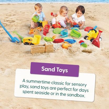 Hape 5-in-1 Kids Beach Toys Set Includes Two Sand Shovels, a Bucket and a Water Scoop |Multicolor | for Kids 18 Months and Older
