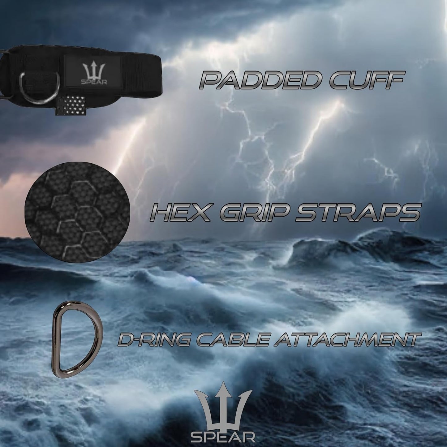 D Ring Lifting Straps For Weightlifting, Cable Machine Workout, Hex Silicone Grips, Wrist Straps With Cuffed D Ring for Deadlifting, Bodybuilding, Powerlifting, Weight Lifting Wrist Wraps for Gym & Training