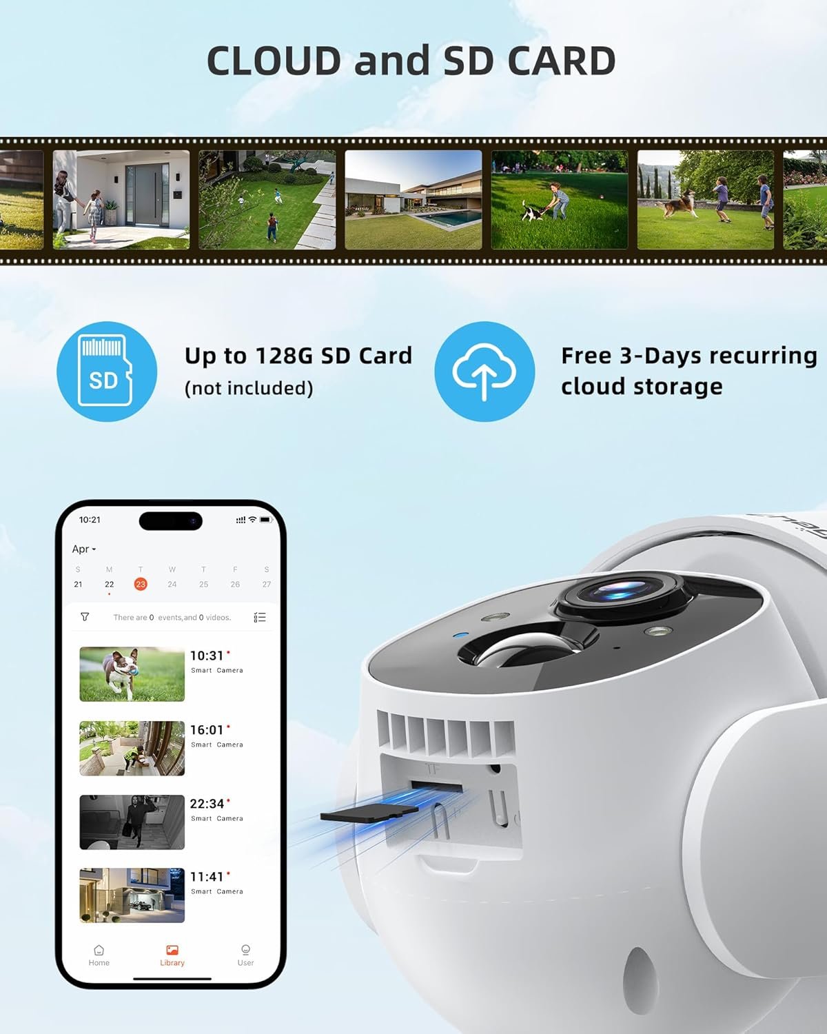 Solar Security Cameras Wireless Outdoor, 2K WiFi Cameras for Home Security, 360° PTZ Surveillance Camera with PIR, Color Night Vision, 2-Way Talk, IP66 Waterproof, SD/Cloud, Work with Alexa (2 Pack)