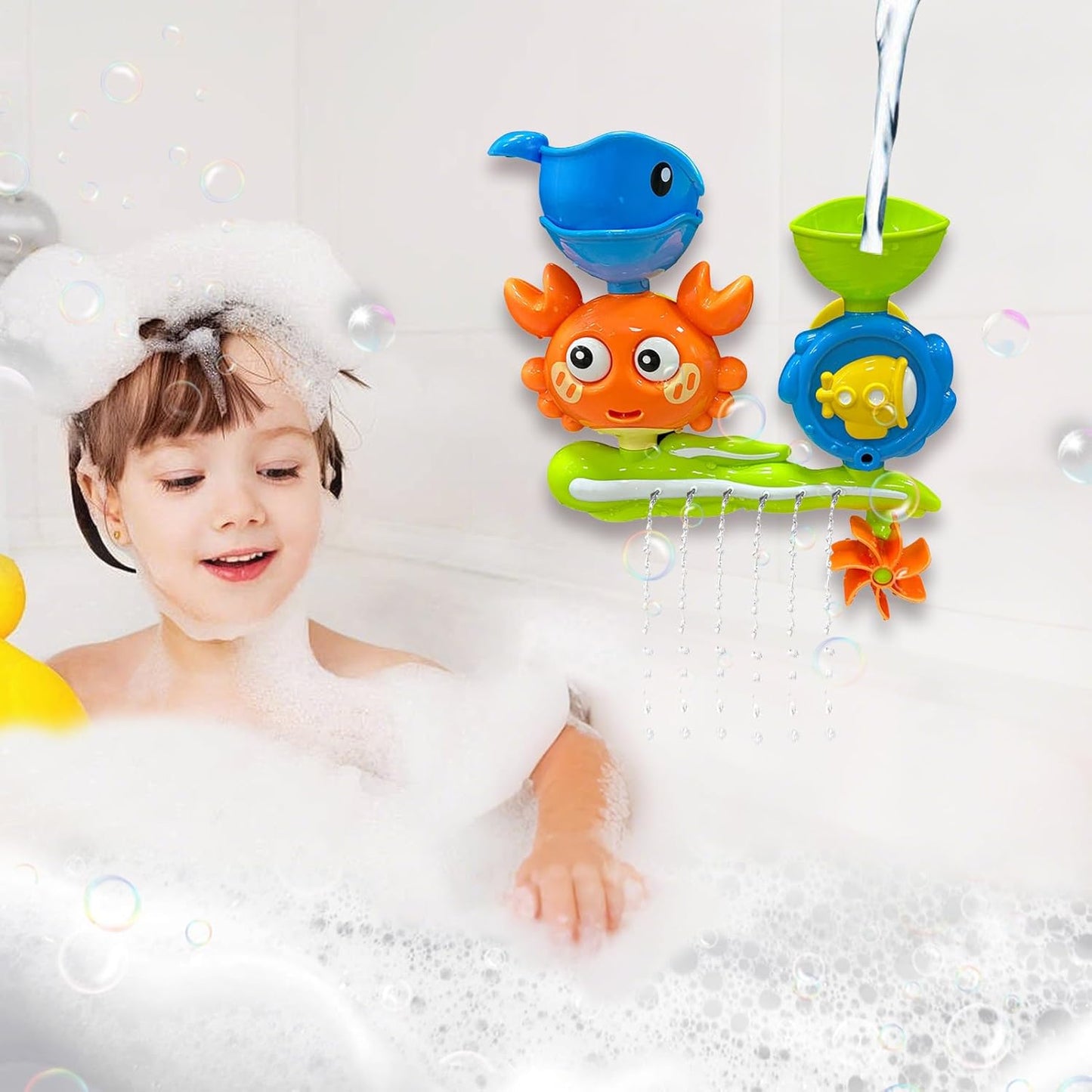 Suction Bath Toys, Shower Water Play Set, Fun Interactive Design, Strong Suction Attachment, Bathroom Entertainment, Ideal for Kids, Bathtub, Beach, Swimming, Travel, Daily Use