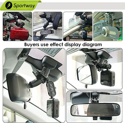 [2-Pack] Dash Cam Mount, Sportway S90 Dash Cam Mirror Mount Holder with 6pcs Joints for Rove APEMAN CHORTAU Roav Nexar iiwey YI Z-Edge Old Shark KDLINKS Crosstour Falcon Zero... Most Car Dash Cameras