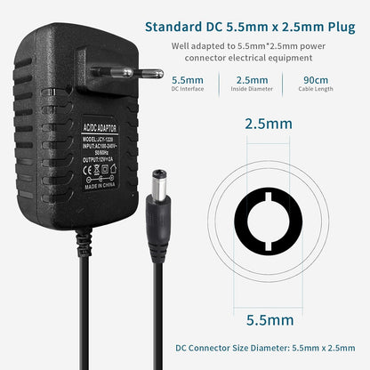 SUCIKORIO Power Supply 12V 2A 24W Universal Transformer AC 220V to DC 12 Volt 2A Power Adapter Charger AC Adapter for LED Strips, Screens and Electronic Equipment
