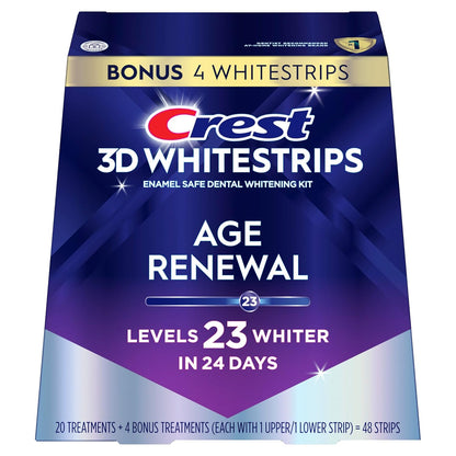 Crest 3D Whitestrips Professional Effects Plus, 3D White, Teeth Whitening Strip Kit, 48 Strips (24 Count Pack), Crest Teeth Whitening Strips, Teeth Whitening Kit