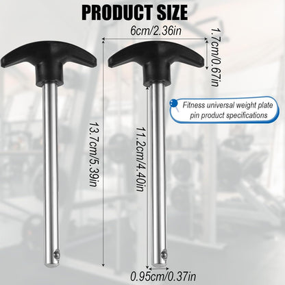 2pcs Weight Stack Pin, Pin Tensile 3/8 Inch Diameter 4.4 Inch Locking Space Weight Lifting Machine Pins Weight Stack Replacement Pin Universal Home Gym Exercise Machine Parts & Accessories