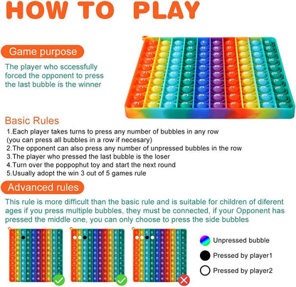 Kingmall Numbers P0p with Numbers, Big Size P0pp with Numbers Rainbow Square Fidgett Ttoy 100bubbles Learning Tool for Teachers to Create Kinds of Math Manipulativesã€with 1-100 Numbersã€‘
