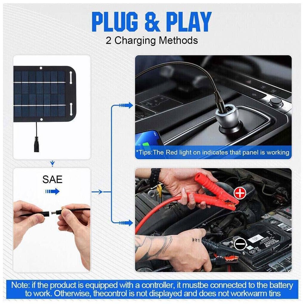 XUSIJAKQ1 Charge Anywhere Solar Car Battery Charger for On Go Power 12v Solar Panel Battery Charger Kit Solar Trickle Charger, with Controller