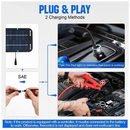 XUSIJAKQ1 Charge Anywhere Solar Car Battery Charger for On Go Power 12v Solar Panel Battery Charger Kit Solar Trickle Charger, with Controller